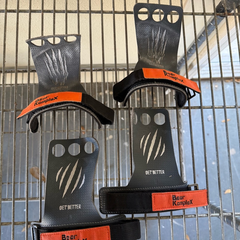 Bear Komplex Carbon Fiber CrossFit Gymnastics Grips - Orange Strap